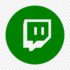 HD Green Twitch TV Round Outline Icon Transparent Background PNG