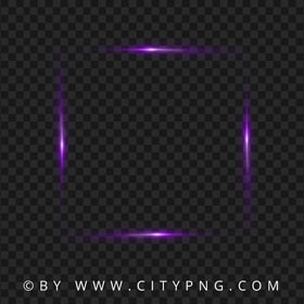 Glare Glowing Light Neon Square Purple Frame HD PNG