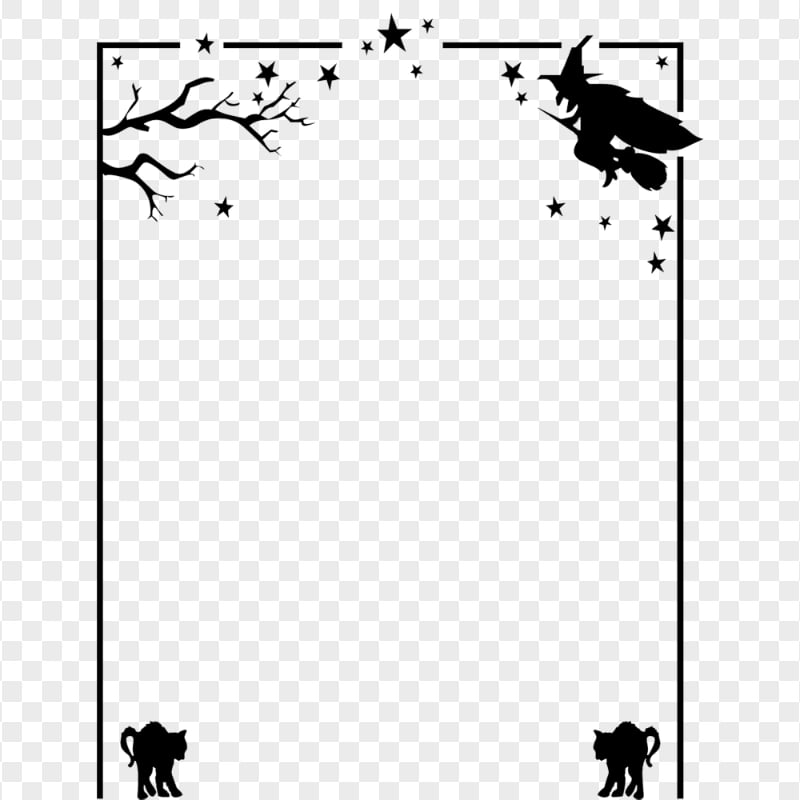 Black Halloween Decorative Frame Border FREE PNG