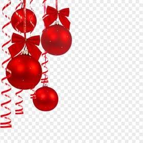 HD Red Hanging Ornaments Balls PNG