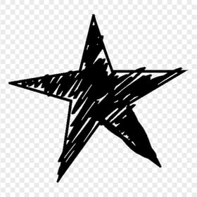 Black Doodle Drawing Star Transparent PNG