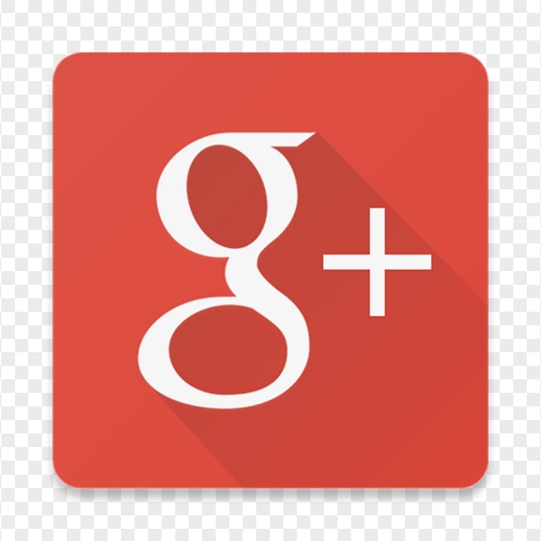 Flat Square Red Google G Plus Icon