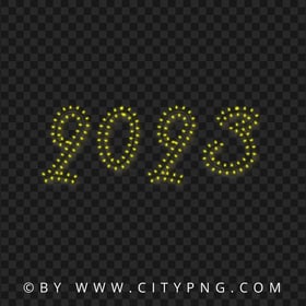 HD PNG 2023 Glowing Yellow Light Text New Year