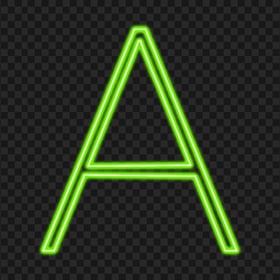 HD Green Glowing Neon A Letter Text Alphabet PNG