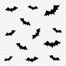 Vampire Bats Halloween Pattern PNG Image