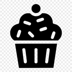 Black Cupcake Muffin Silhouette Icon PNG