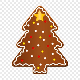 Christmas Gingerbread Tree Cookie Illustration PNG