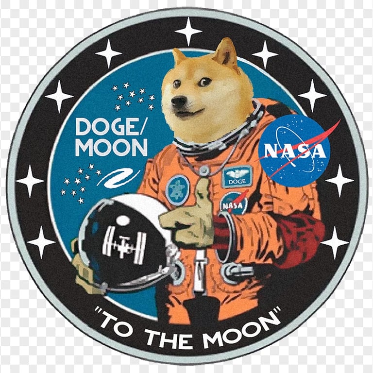 HD Round Dogecoin To Moon Icon PNG