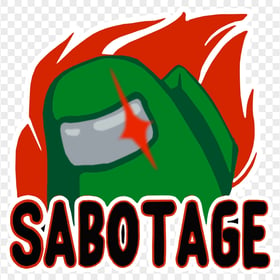 HD Green Character Among Us Crewmate Imposter Sabotage Logo PNG