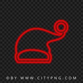 HD Red Neon Christmas Santa Claus Hat Sign PNG