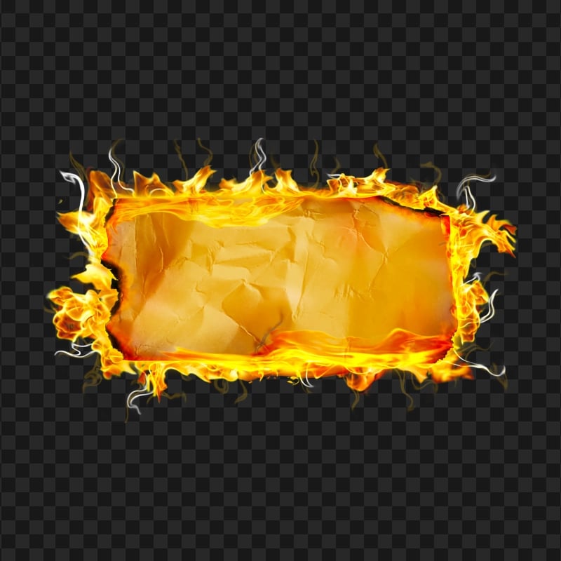 Burning Paper On Fire Frame PNG Image