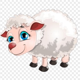 White Lamb Sheep Cartoon Illustration