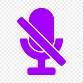 Voice OFF No Microphone Purple Icon FREE PNG