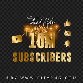 10M Youtube Subscribers Celebration Fireworks Image PNG