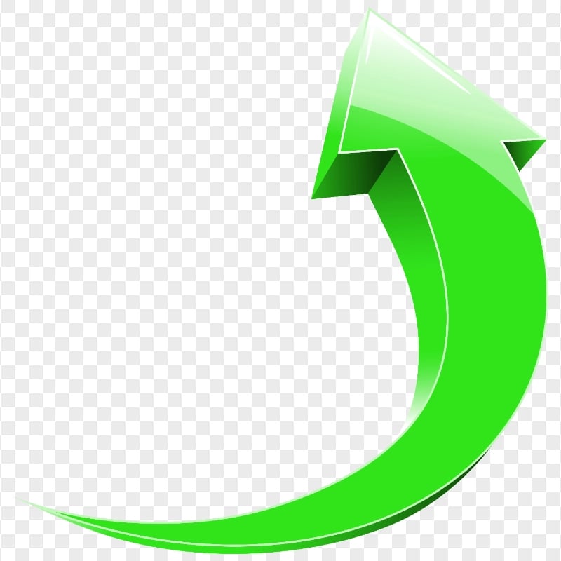 3D Curved Arrow Point To Up | Citypng