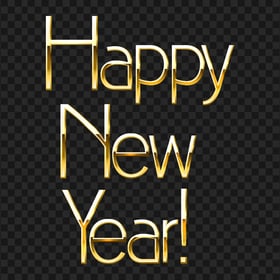 HD Gold Happy New Year Text PNG