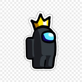 HD Black Among Us Character Crown Hat Stickers PNG