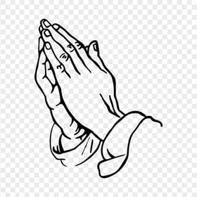 Outline Black Pray Hands PNG