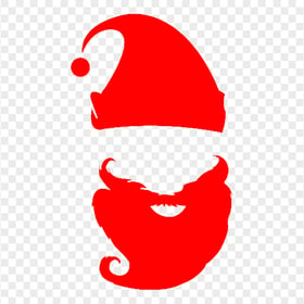Santa Beard And Hat Red Silhouette Transparent PNG