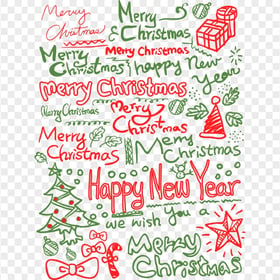 Red & Green Merry Christmas Pattern Background