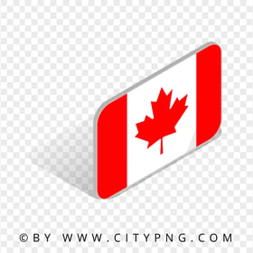 Canada Isometric 3D Flag Icon PNG Image