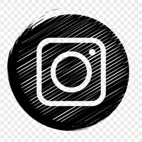 Round Instagram Black Scribble Pencil Style Icon