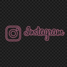 HD Pink Neon Instagram Logo Text & Sign PNG