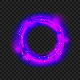 Purple Digital Lighting Luminous Ring Circle Effect PNG