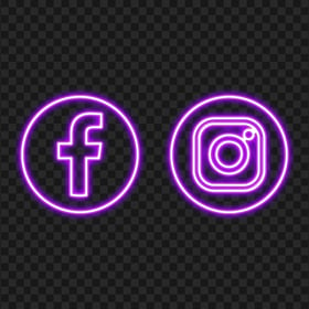 Purple Fb Insta Neon Logo Icon HD PNG
