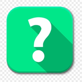 Question Mark Square Flat Green Icon FREE PNG