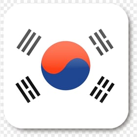 South Korean Square Flag Icon PNG