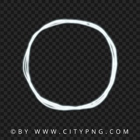 White Neon Doodle Sketch Drawing Circle PNG Image