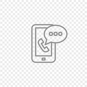 HD Grey Outline Connected Cell Phone Icon Transparent PNG