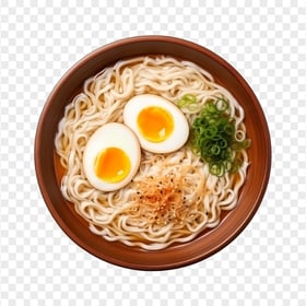 HD PNG Top View Of Ramen Soup with Egg and Onion