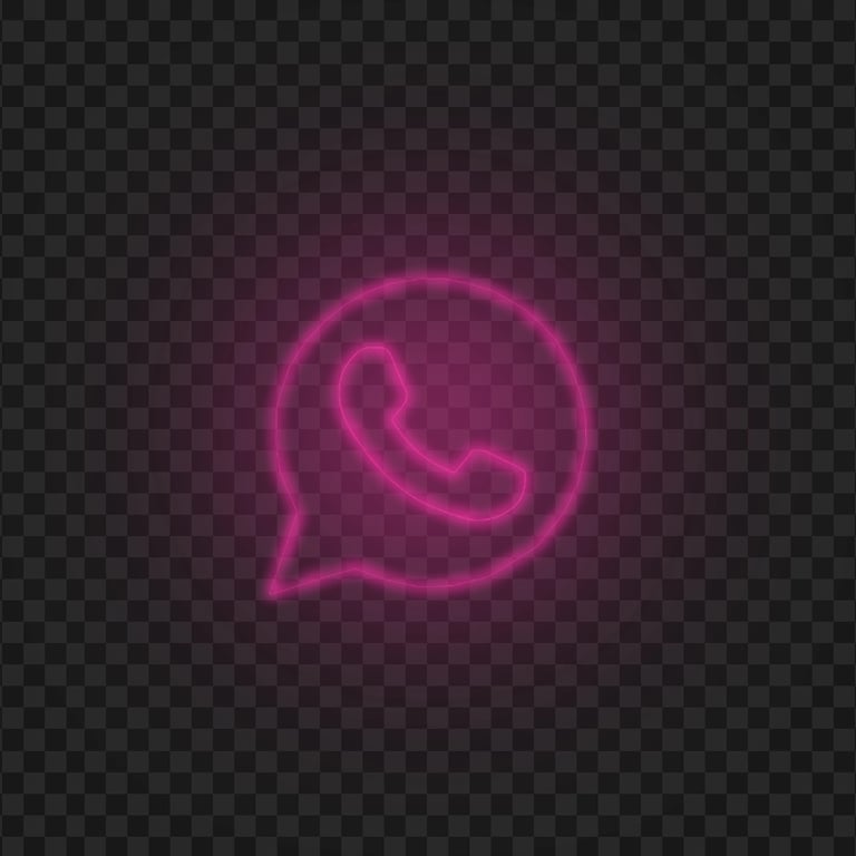 HD Pink Neon Light Whatsapp Art Line Circle Logo Icon PNG