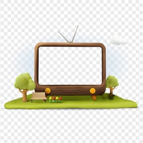 Illustration Cartoon TV Picture Frame PNG