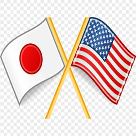 American And Japan Crossed Illustration Flags Icon