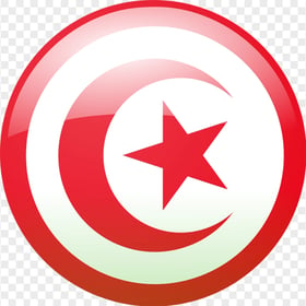 Tunisia TUN Circle Flag Icon Transparent Background