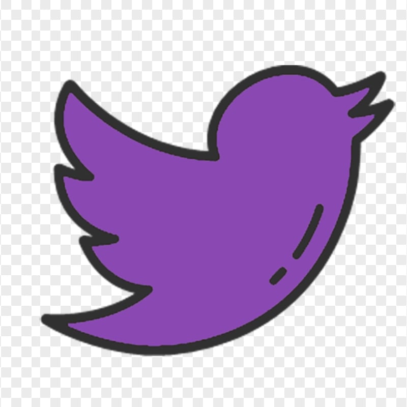 Aesthetic Purple Bird Twitter Logo Icon PNG