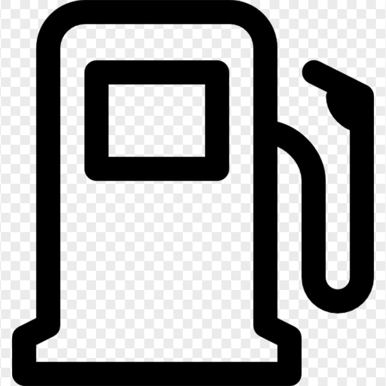 Filling Fuel Station Outline Black Icon PNG