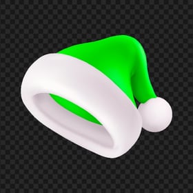 HD PNG 3D Christmas Green Santa Hat Cap