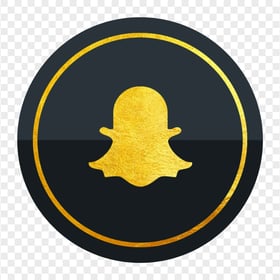 HD Luxury Snapchat Black & Gold Circle Icon PNG
