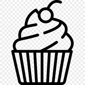 Black Cupcake Muffin Outline Icon Silhouette PNG