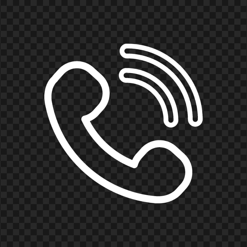 HD White Outline Phone Icon PNG