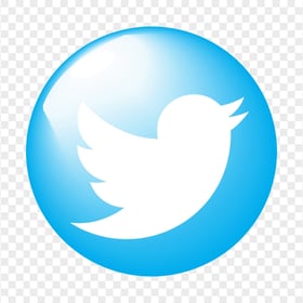 HD Twitter Glossy Round Icon PNG