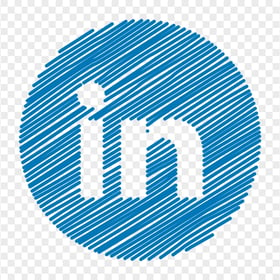 HD Blue Scribble Linkedin Circle Icon PNG
