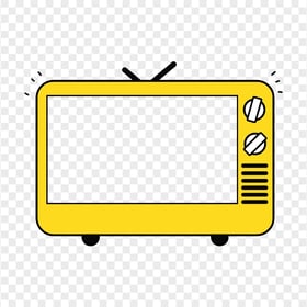 HD Yellow Cartoon Clipart Television Tv Frame PNG