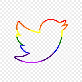 HD Rainbow Twitter Outline Logo Icon PNG