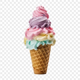 Sweetest Colorful Ice Cream Cone HD Transparent Background