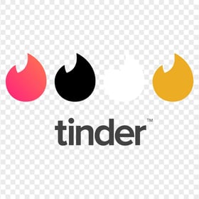 Tinder Logo With Black White Gold Red Flame Icons